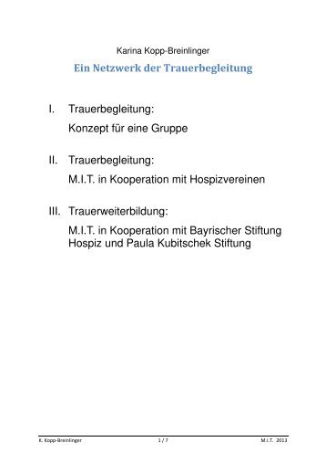 Workshop Kurzfassung Frau Kopp-Breinlinger - Bayerische Stiftung ...