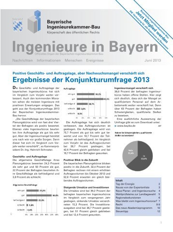 Ingenieure in Bayern 06/2013 - Bayerische Ingenieurekammer-Bau