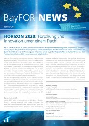 BayFOR News Januar 2014 erschienen! - Bayerische ...