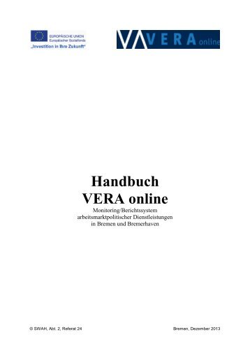Handbuch VERA online - Bremer und Bremerhavener Arbeit GmbH