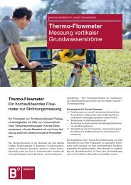 Thermo-Flowmeter Messung vertikaler Grundwasserströme - Berghof