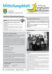 Mitteilungsblatt vom 26.09.2013 - Gemeinde Berghülen