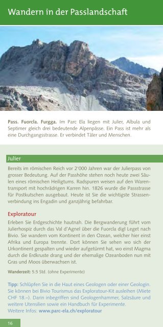 Entdecken und Erleben 2013 - Bergün Filisur