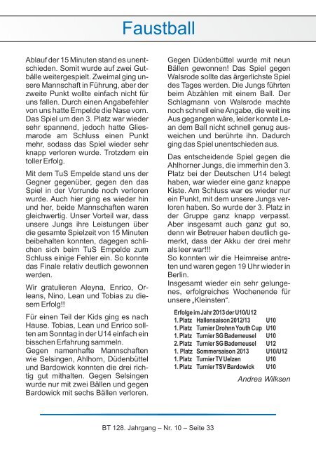 Mitteilungsblatt - Berliner Turnerschaft