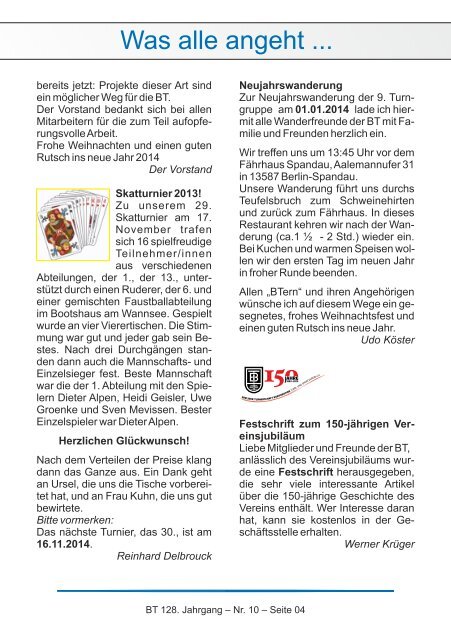 Mitteilungsblatt - Berliner Turnerschaft