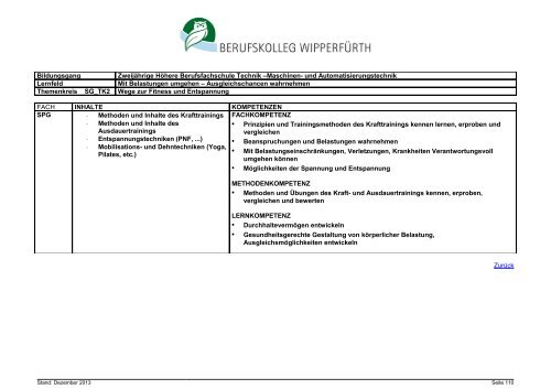 Zweijährige Höhere Berufsfachschule Technik, Schwerpunkt Maschi