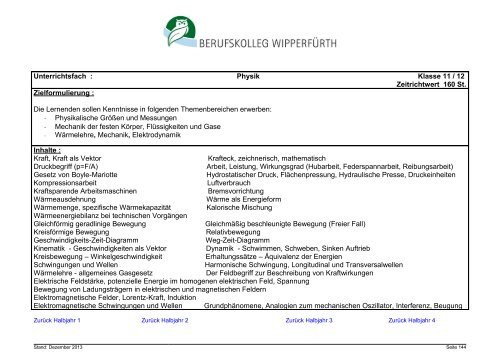 Zweijährige Höhere Berufsfachschule Technik, Schwerpunkt Maschi