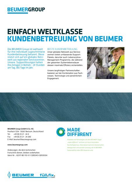 ABFÜLLTECHNIK VOM EXPERTEN SICHER ... - BEUMER Group