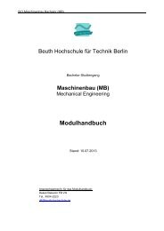 Modulhandbuch - Beuth Hochschule für Technik Berlin