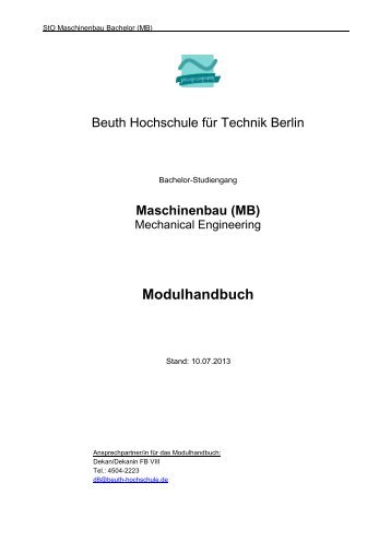 Modulhandbuch - Beuth Hochschule für Technik Berlin