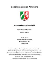 Bezirksregierung Arnsberg Genehmigungsbescheid