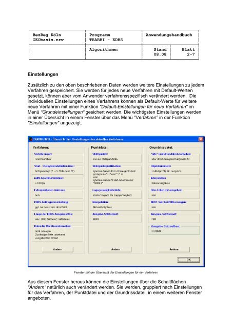 Anwenderhandbuch TRABBI 3D-EDBS - Bezirksregierung Köln