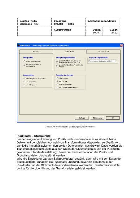 Anwenderhandbuch TRABBI 3D-EDBS - Bezirksregierung Köln