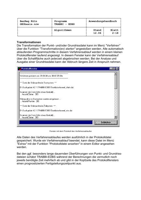 Anwenderhandbuch TRABBI 3D-EDBS - Bezirksregierung Köln