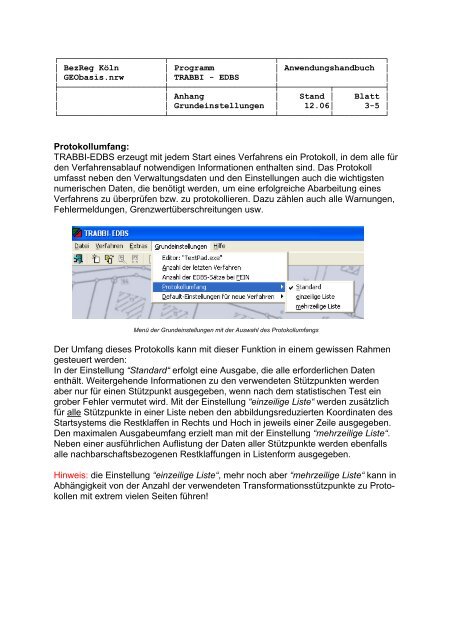 Anwenderhandbuch TRABBI 3D-EDBS - Bezirksregierung Köln