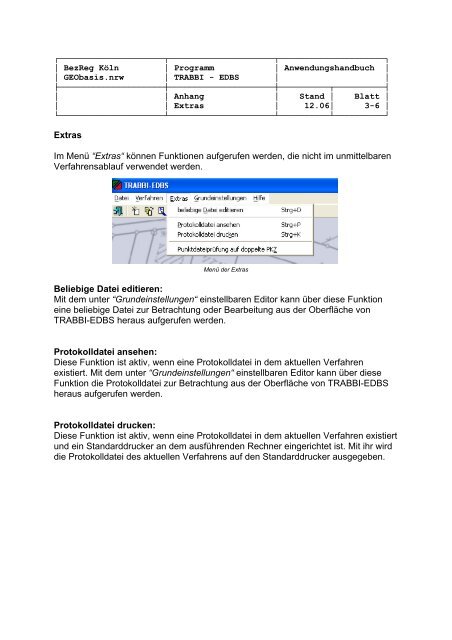 Anwenderhandbuch TRABBI 3D-EDBS - Bezirksregierung Köln