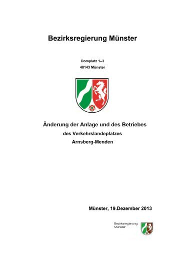 Änderung der Anlage und des Betriebes - Bezirksregierung Münster