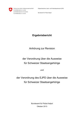 Anhörung zur Revision der Verordnung über die Ausweise für ...