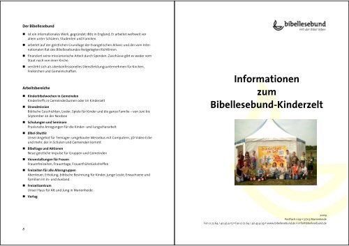 Informationen zum Bibellesebund-Kinderzelt