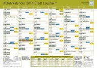 Abfuhrkalender 2014 Stadt Laupheim - Landkreis Biberach