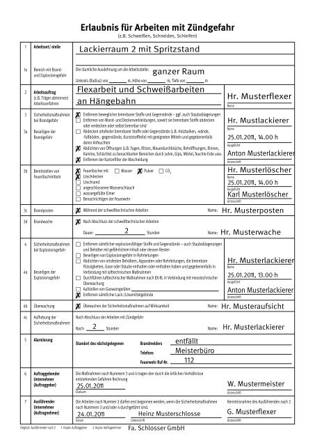 Explosionsschutzdokument - Berufsgenossenschaft Holz und Metall