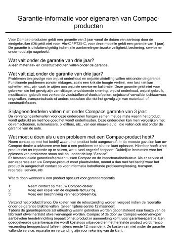 Safety and Service Instruction for Mobile Jack ALU-C - CompaC