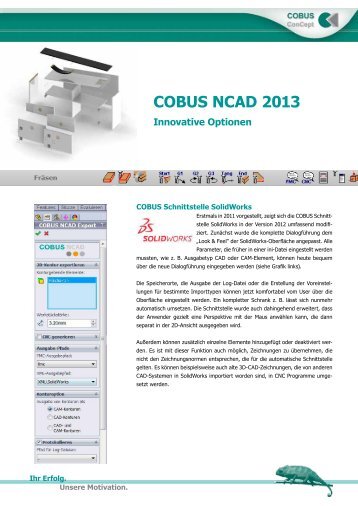 COBUS NCAD 2013 Innovative Optionen - COBUS ConCept