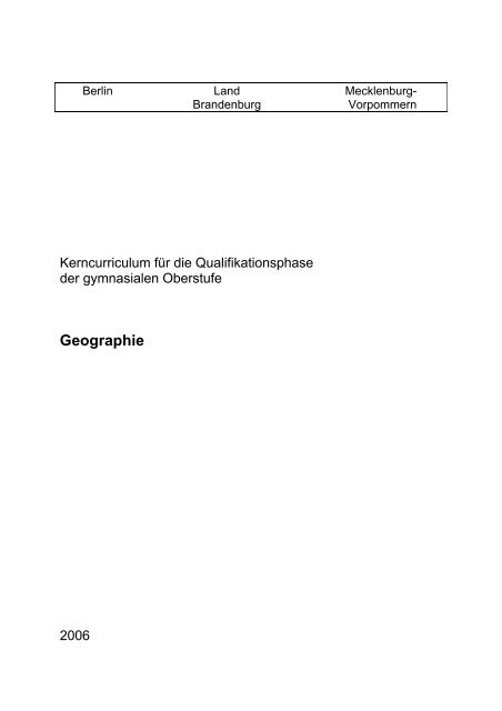 Kerncurriculum Geografie - Bildungsserver Mecklenburg-Vorpommern