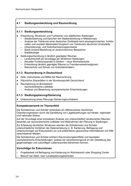 Kerncurriculum Geografie - Bildungsserver Mecklenburg-Vorpommern