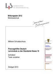 Planungshilfen Deutsch - Lernmodule zu den Standards Klasse 10