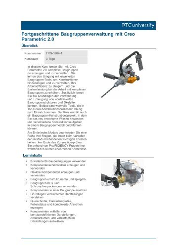 Fortgeschrittene Baugruppenverwaltung mit Creo Parametric 2.0