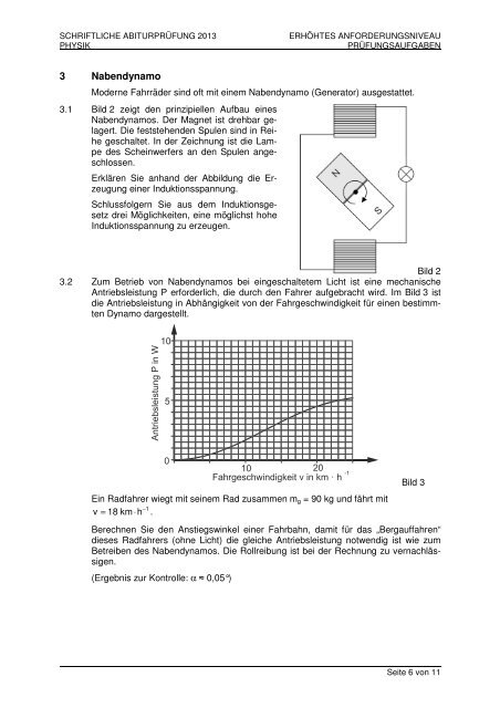 SCHRIFTLICHE ABITURPRÜFUNG 2013 PHYSIK (ERHÖHTES ...