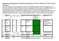 Mastermodulangebot für das Wintersemester 2013/14 ... - Biologie