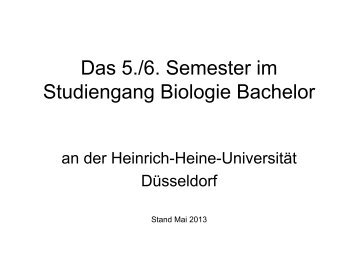 PdF - Biologie - Heinrich-Heine-Universität Düsseldorf