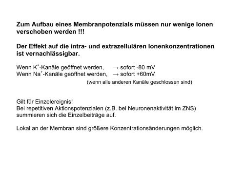 Membranpotenzial und Aktionspotenziale