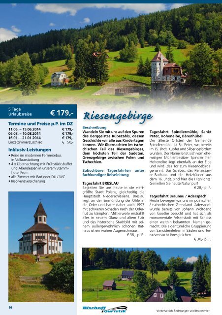 Reiseziele Reiseziele - Bischoff Touristik