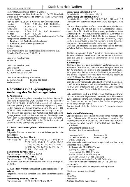 Amtsblatt 16-13 erschienen am 16.08.2013.pdf - Stadt Bitterfeld ...