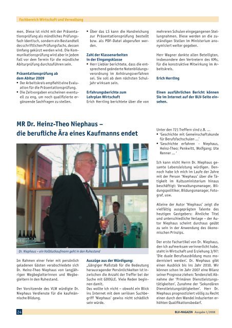 BLV Magazin 1-2008 - Berufsschullehrerverband Baden-Württemberg