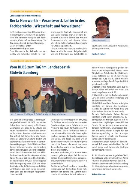 BLV Magazin 1-2008 - Berufsschullehrerverband Baden-Württemberg