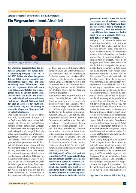 BLV Magazin 1-2008 - Berufsschullehrerverband Baden-Württemberg