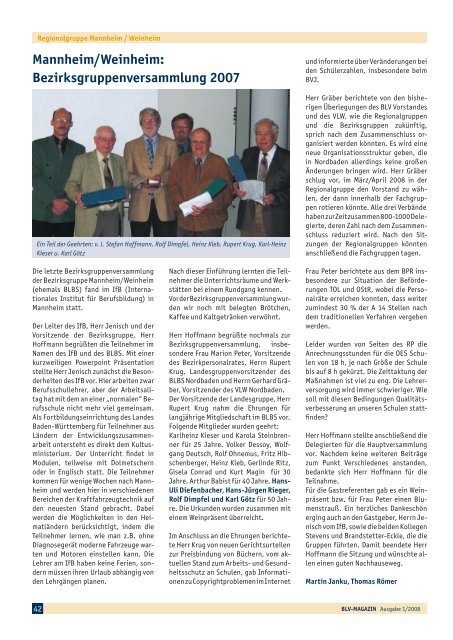 BLV Magazin 1-2008 - Berufsschullehrerverband Baden-Württemberg