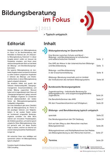 Bildungsberatung im Fokus (2/2013) (pdf, 1 MB)