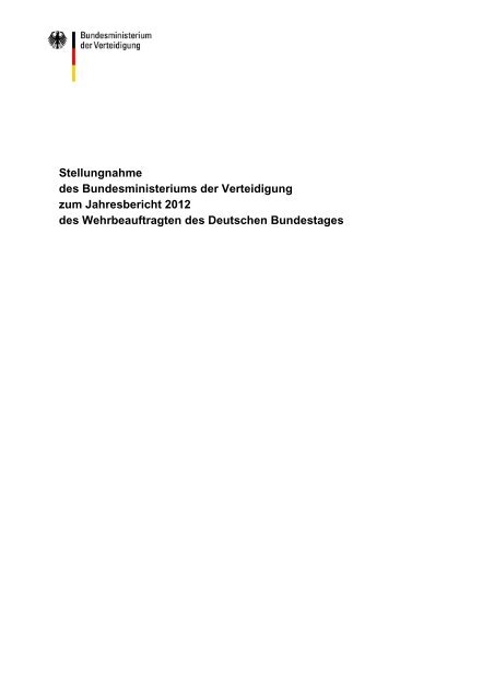 Stellungnahme Des Ministeriums Zum Jahresbericht 2012 Des