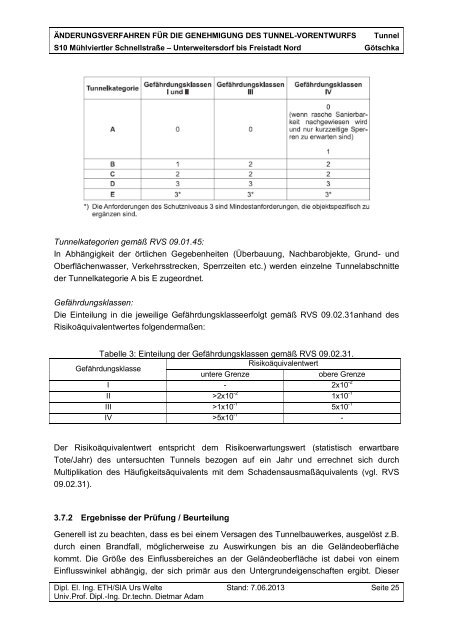 Sicherheitsbeurteilung Tunnel Götschka - Bundesministerium für ...