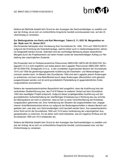 Inbetriebnahmebescheid vom 14. November 2013 (pdf 444 KB)