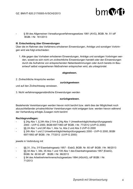 Inbetriebnahmebescheid vom 14. November 2013 (pdf 444 KB)