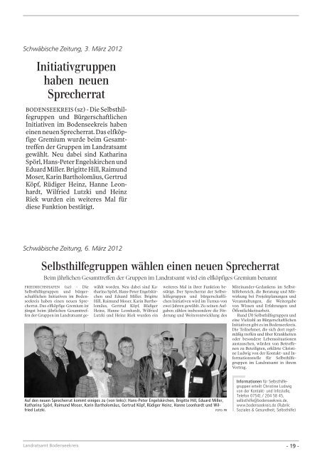 Selbsthilfe / Bürgerschaftliches Engagement, Jahresbericht 2012