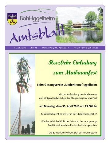 Amtsblatt vom 18.04.2013 (KW 16) - Gemeinde Böhl-Iggelheim