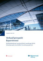 Verkaufsprospekt BayernInvest - Börse Stuttgart