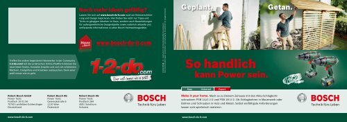 PDF - 2,4 MB - Bosch Elektrowerkzeuge für Heimwerker